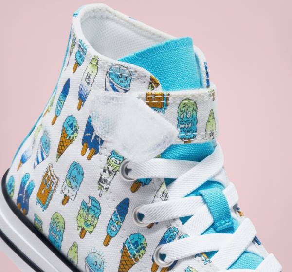 Kids' Converse Chuck Taylor All Star Easy-On Frozen Treats High Tops Shoes White / Blue / Light Green | CV-027XDJ