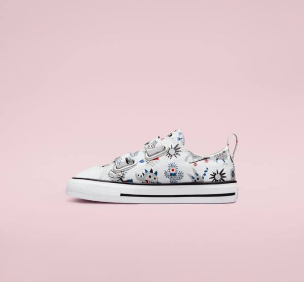 Kids' Converse Chuck Taylor All Star Easy-On Creatures Low Tops Shoes White / Grey / Blue | CV-056YKF