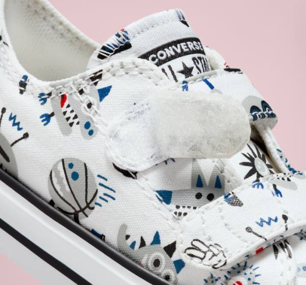 Kids' Converse Chuck Taylor All Star Easy-On Creatures Low Tops Shoes White / Grey / Blue | CV-056YKF