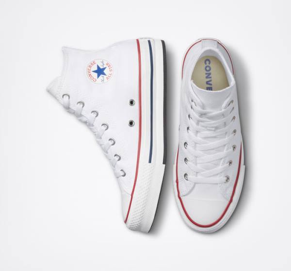 Kids' Converse Chuck Taylor All Star Lift Platform High Tops Shoes White / Dark Red / Navy | CV-780HKB