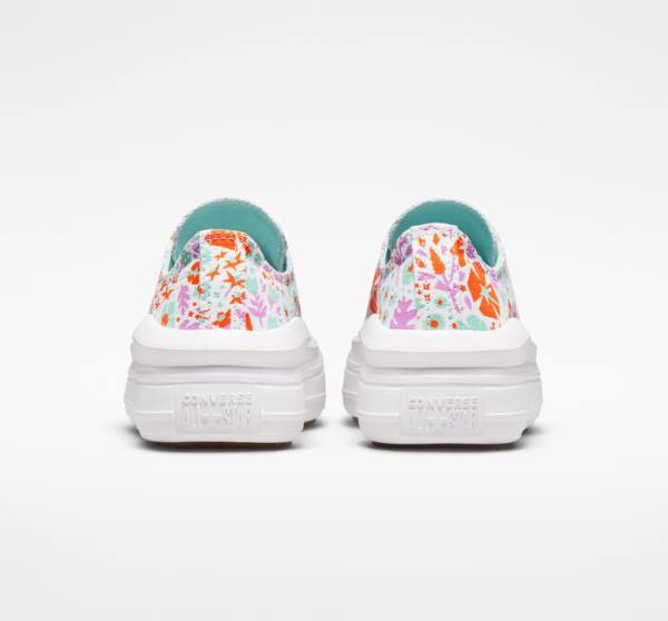 Kids' Converse Chuck Taylor All Star Move Platform Paper Floral Low Tops Shoes White / Light | CV-821TKI