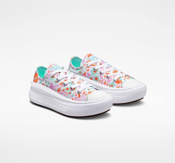 Kids' Converse Chuck Taylor All Star Move Platform Paper Floral Low Tops Shoes White / Light | CV-923SPN