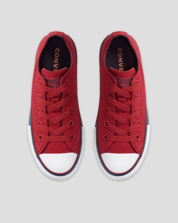 Kids' Converse Chuck Taylor All Star Multi Stripe Low Tops Shoes Red | CV-056MWR