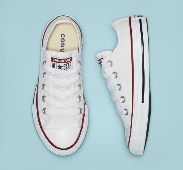 Kids' Converse Chuck Taylor All Star Optical White Low Tops Shoes White | CV-456NPK