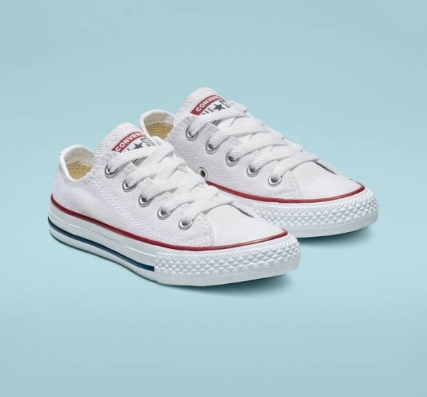 Kids' Converse Chuck Taylor All Star Optical White Low Tops Shoes White | CV-456NPK