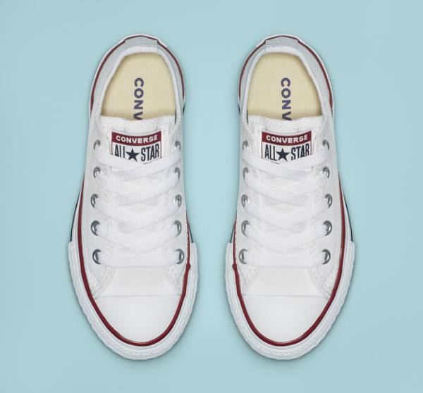 Kids' Converse Chuck Taylor All Star Optical White Low Tops Shoes White | CV-456NPK