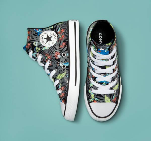 Kids' Converse Chuck Taylor All Star Plants High Tops Shoes Black / Light Green / White | CV-482NKZ