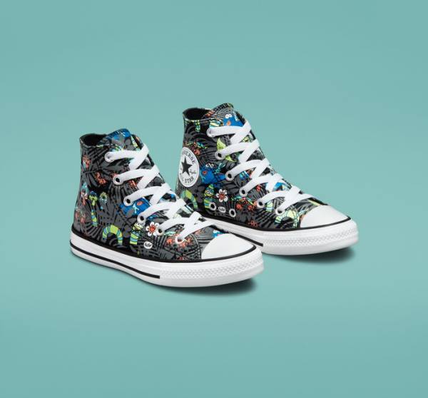 Kids' Converse Chuck Taylor All Star Plants High Tops Shoes Black / Light Green / White | CV-482NKZ