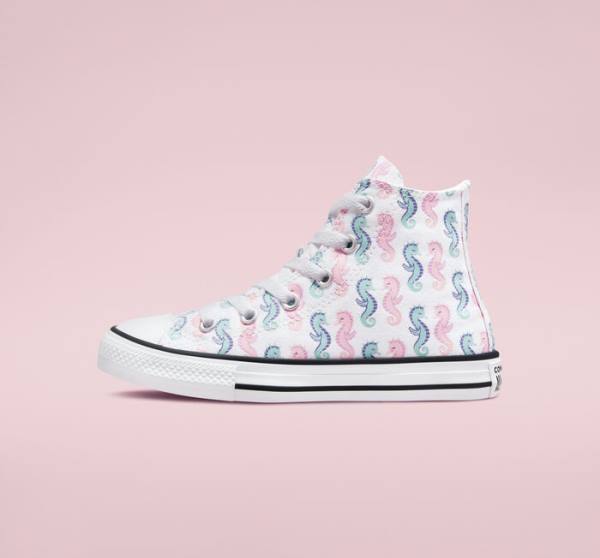 Kids' Converse Chuck Taylor All Star Seahorses High Tops Shoes White / Pink / Light | CV-830SEP