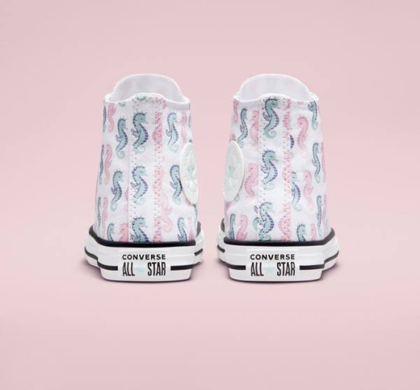 Kids' Converse Chuck Taylor All Star Seahorses High Tops Shoes White / Pink / Light | CV-830SEP