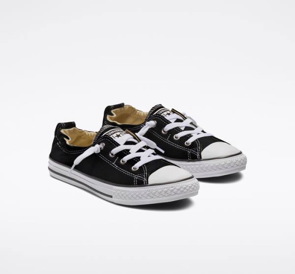 Kids' Converse Chuck Taylor All Star Shoreline Slip Low Tops Shoes Black | CV-128HUB