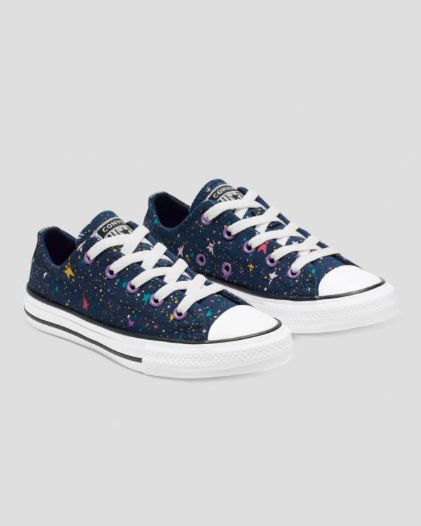 Kids' Converse Chuck Taylor All Star Star Print Low Tops Shoes Blue Pink | CV-719XTN