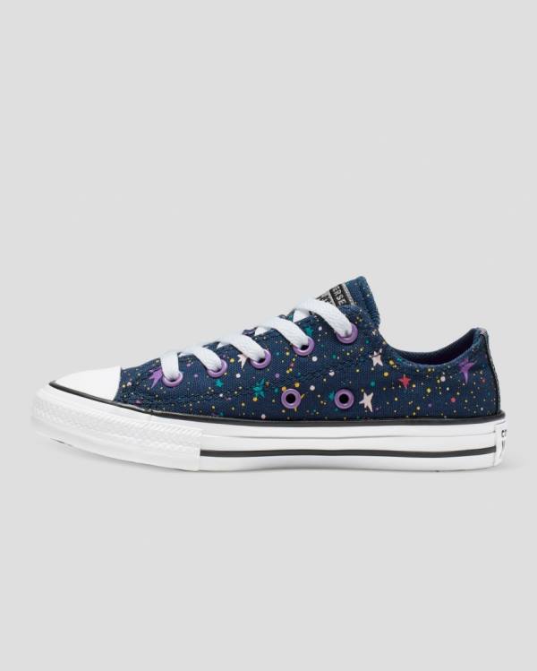 Kids' Converse Chuck Taylor All Star Star Print Low Tops Shoes Blue Pink | CV-719XTN