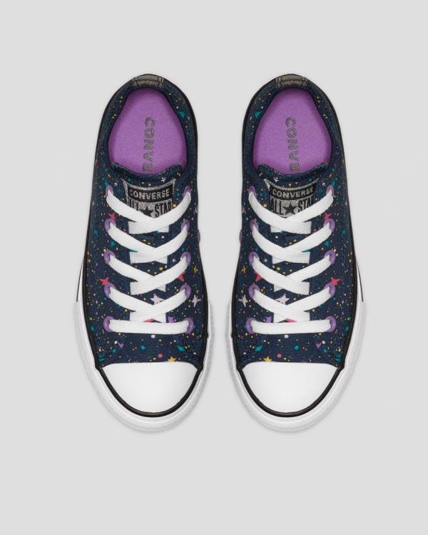 Kids' Converse Chuck Taylor All Star Star Print Low Tops Shoes Blue Pink | CV-719XTN