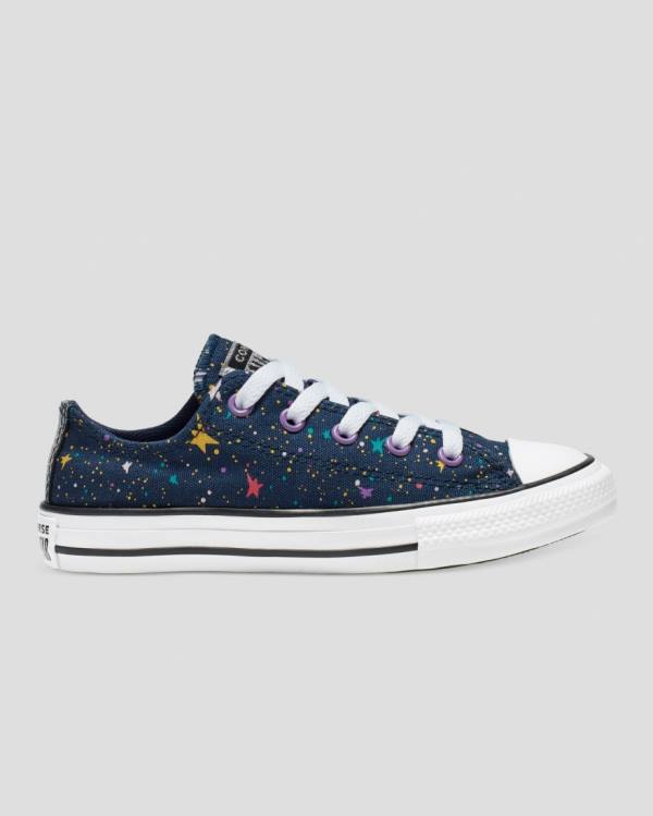 Kids\' Converse Chuck Taylor All Star Star Print Low Tops Shoes Blue Pink | CV-719XTN