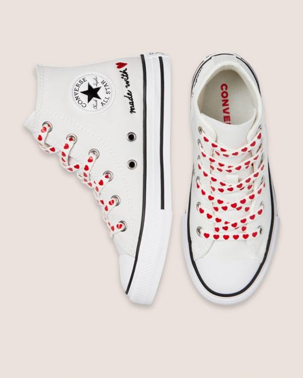 Kids' Converse Chuck Taylor All Star Street Love Thread High Tops Shoes White | CV-619EMI