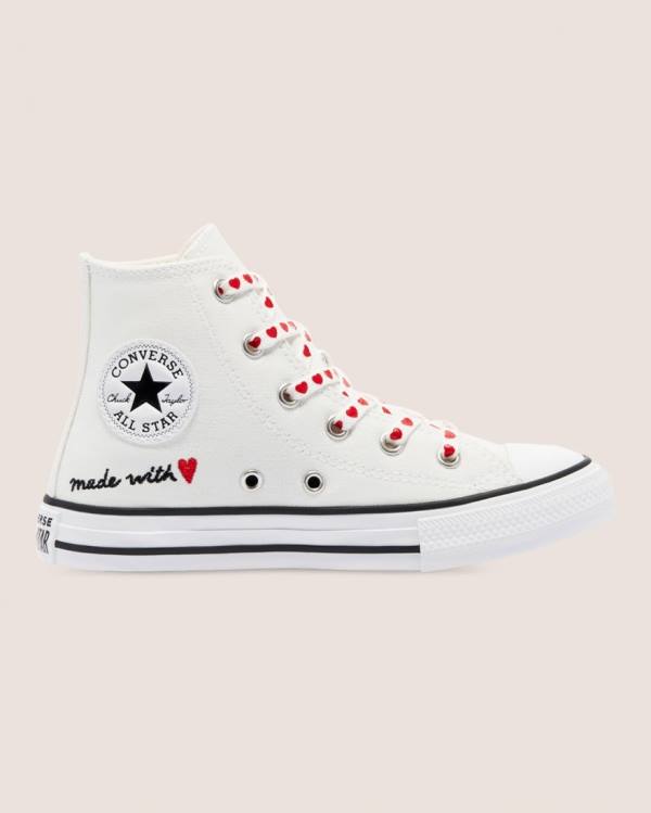 Kids\' Converse Chuck Taylor All Star Street Love Thread High Tops Shoes White | CV-619EMI