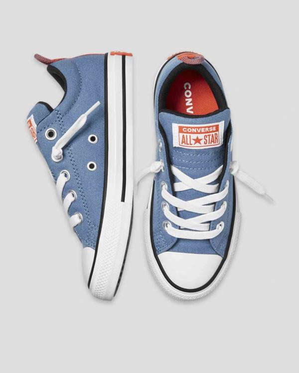 Kids' Converse Chuck Taylor All Star Street Slip Low Tops Shoes Blue | CV-726UQY