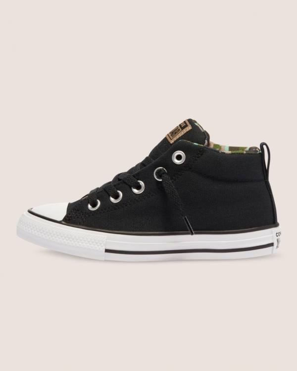 Kids' Converse Chuck Taylor All Star Street Digi Camo High Tops Shoes Black | CV-756KBI