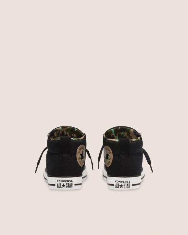 Kids' Converse Chuck Taylor All Star Street Digi Camo High Tops Shoes Black | CV-756KBI