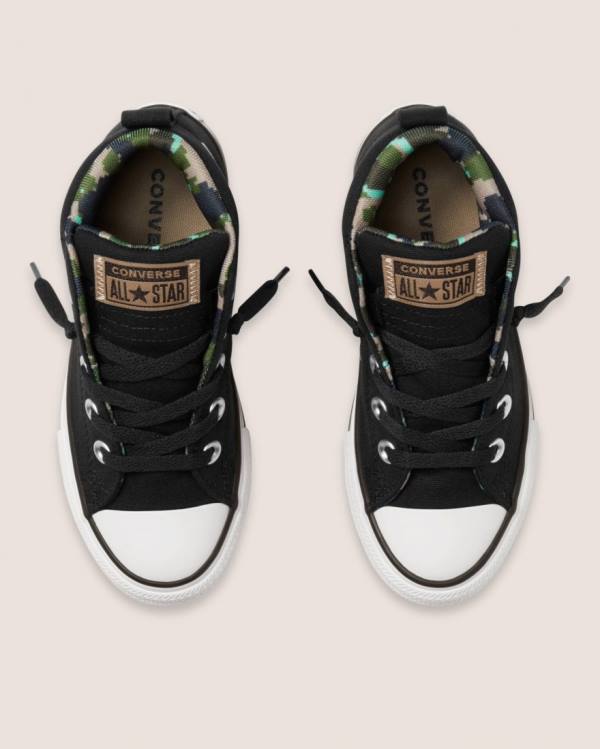 Kids' Converse Chuck Taylor All Star Street Digi Camo High Tops Shoes Black | CV-756KBI