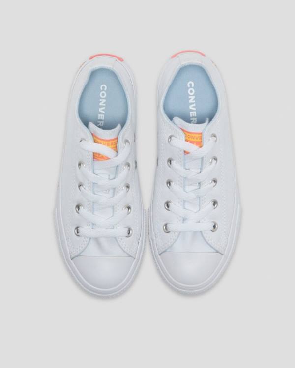 Kids' Converse Chuck Taylor All Star Sunny Side Print Low Tops Shoes White | CV-619SZK