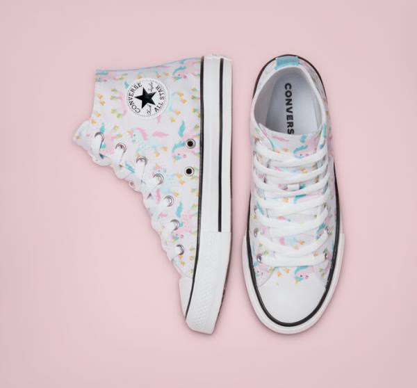 Kids' Converse Chuck Taylor All Star Unicons High Tops Shoes White / Multicolor / White | CV-697PAX