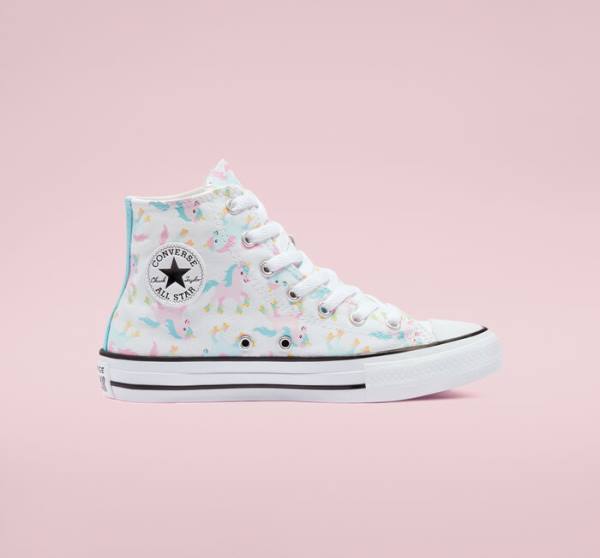 Kids\' Converse Chuck Taylor All Star Unicons High Tops Shoes White / Multicolor / White | CV-697PAX