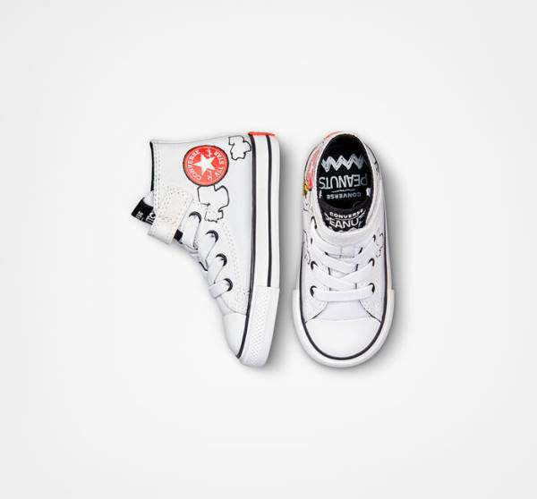 Kids' Converse Peanuts Chuck Taylor All Star Easy-On High Tops Shoes White / Black / Red | CV-235ZSM