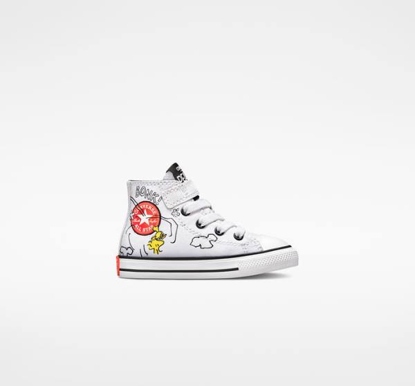 Kids\' Converse Peanuts Chuck Taylor All Star Easy-On High Tops Shoes White / Black / Red | CV-235ZSM