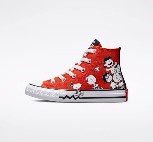 Kids' Converse Peanuts Chuck Taylor All Star High Tops Shoes Red / Black / White | CV-682SIU