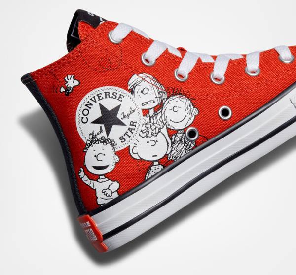 Kids' Converse Peanuts Chuck Taylor All Star High Tops Shoes Red / Black / White | CV-682SIU