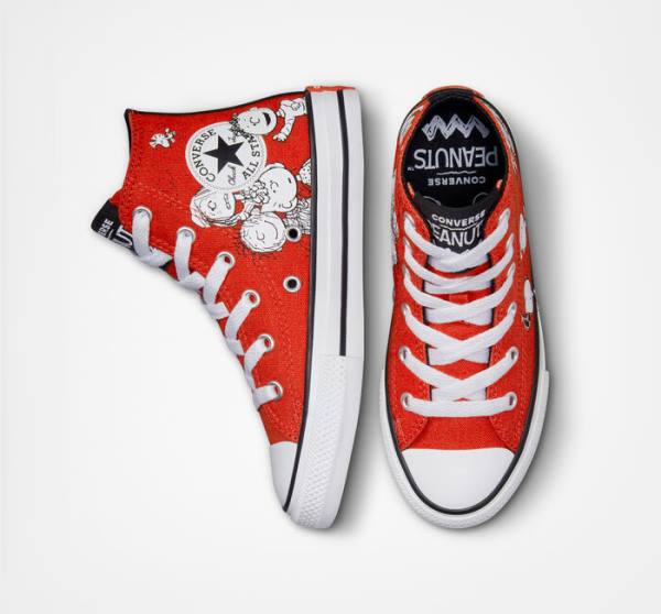 Kids' Converse Peanuts Chuck Taylor All Star High Tops Shoes Red / Black / White | CV-682SIU