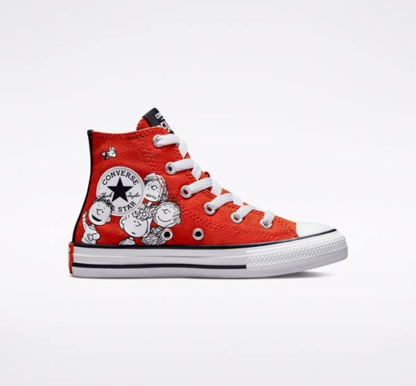 Kids\' Converse Peanuts Chuck Taylor All Star High Tops Shoes Red / Black / White | CV-682SIU