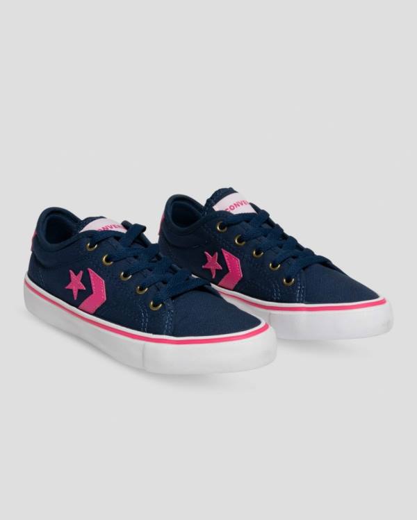 Kids' Converse Star Replay Low Tops Shoes Blue Pink | CV-643XPS