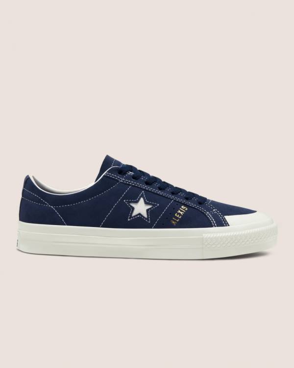 Men\'s Converse CONS Alexis Sablone One Star Pro Suede Low Tops Shoes Blue | CV-796RFZ