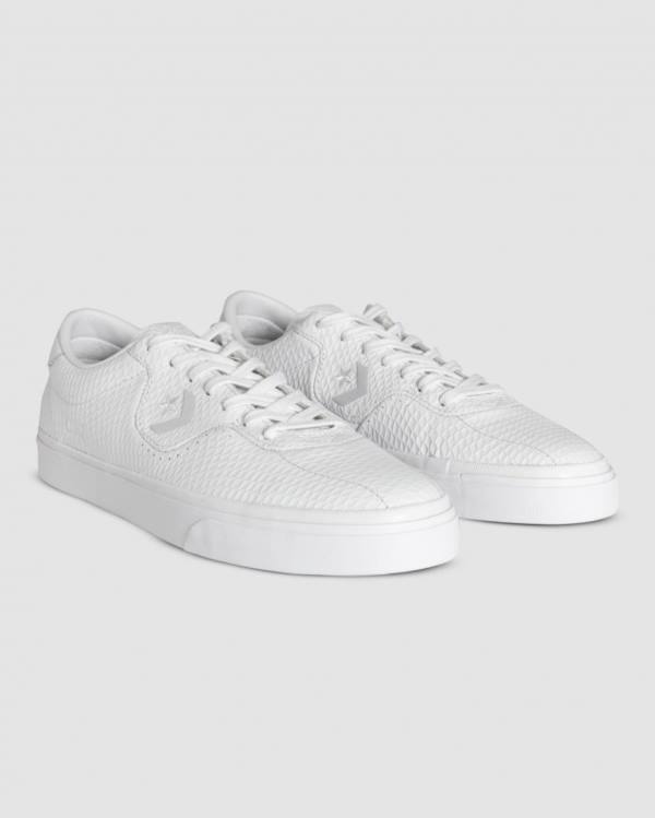 Men's Converse CONS Louie Lopez Pro Leather Low Tops Shoes White | CV-403NSH