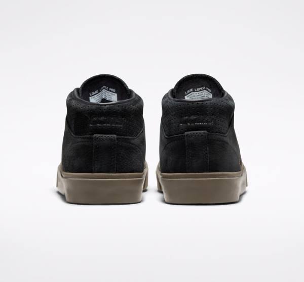 Men's Converse CONS Louie Lopez Pro Nubuck Leather Skate Shoes Black / Light Brown | CV-243GDV