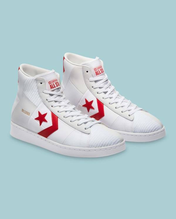 Men's Converse Chase The Drip Pro Leather High Tops Shoes White | CV-856ZPD