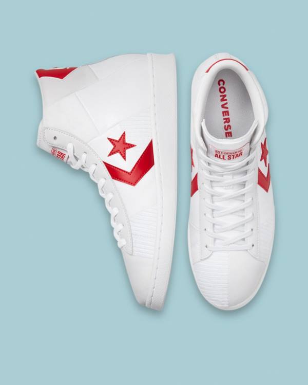 Men's Converse Chase The Drip Pro Leather High Tops Shoes White | CV-856ZPD