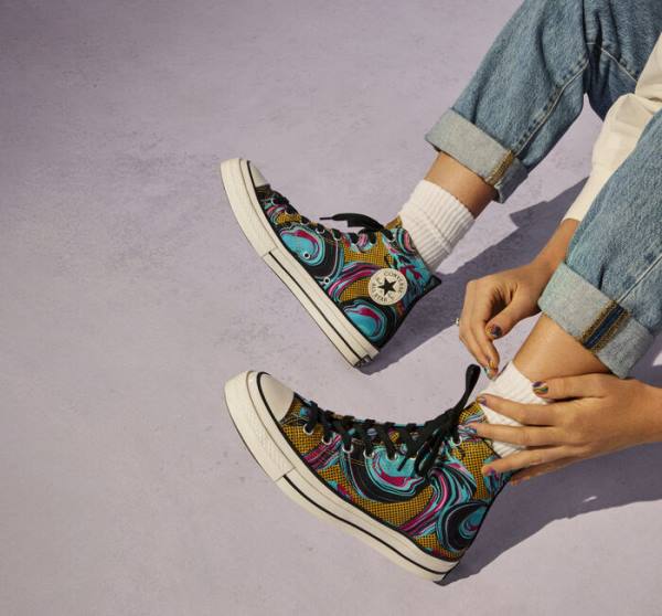 Men's Converse Chuck 70 '90s Marbled High Tops Shoes Turquoise | CV-238GTB