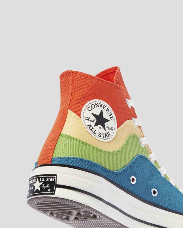 Men's Converse Chuck 70 National Parks High Tops Shoes Blue Green Orange | CV-415FXW