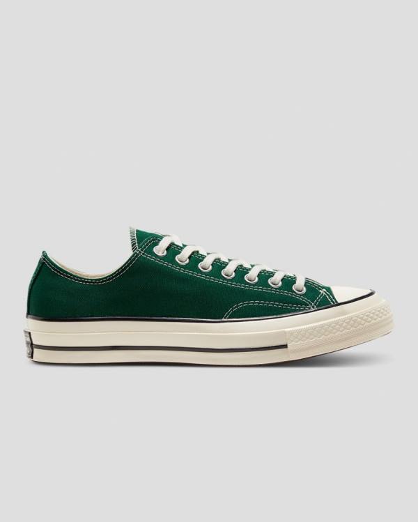 Men\'s Converse Chuck 70 Organic Canvas Low Tops Shoes Green | CV-974MNL