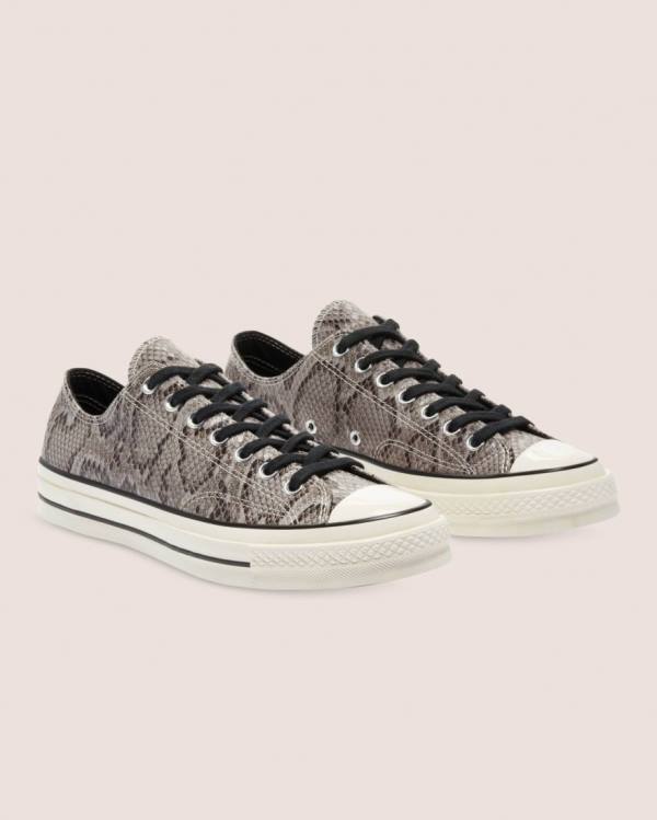 Men's Converse Chuck 70 Reptile Suede Low Tops Shoes Grey | CV-790LPZ