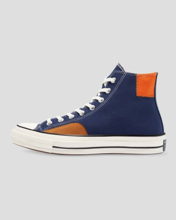 Men's Converse Chuck 70 Ripstop High Tops Shoes Blue | CV-069RDO