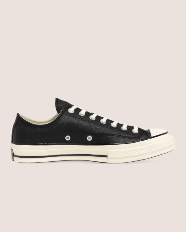 Men\'s Converse Chuck 70 Seasonal Leather Low Tops Shoes Black | CV-839XZW