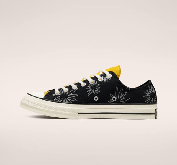 Men's Converse Chuck 70 Sunny Floral Low Tops Shoes Black | CV-109JBD