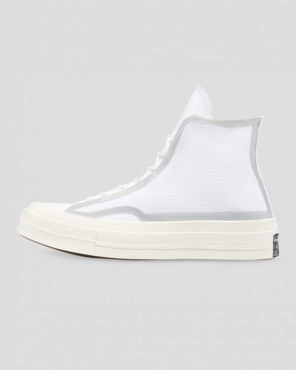 Men's Converse Chuck 70 Tape Seam High Tops Shoes White | CV-597GQL