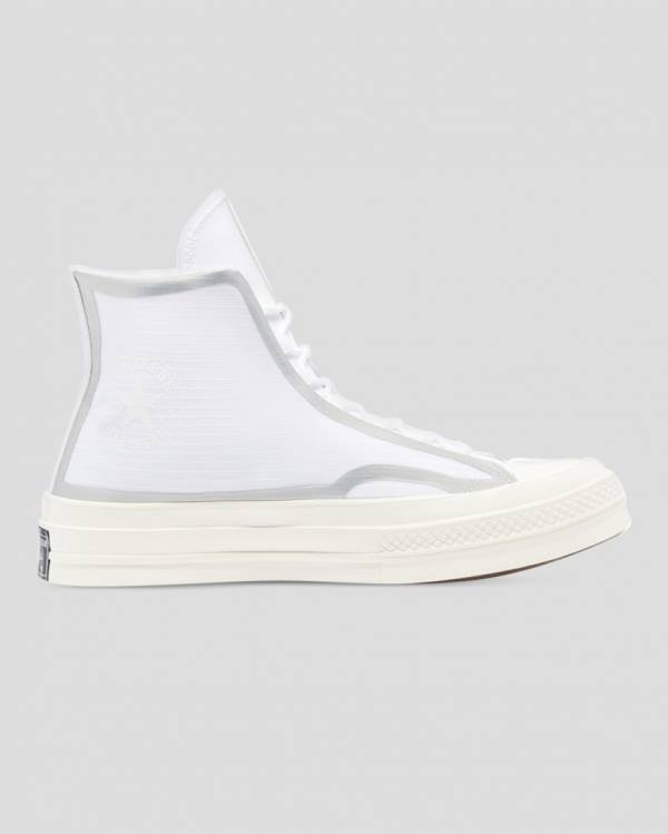 Men\'s Converse Chuck 70 Tape Seam High Tops Shoes White | CV-597GQL