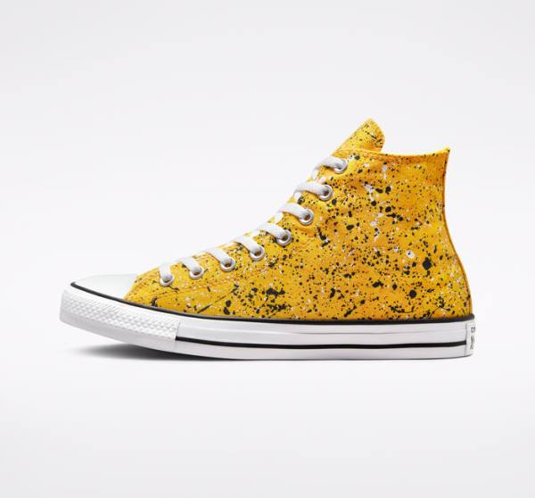 Men's Converse Chuck Taylor All Star Archive Paint Splatter High Tops Shoes White | CV-185HKO